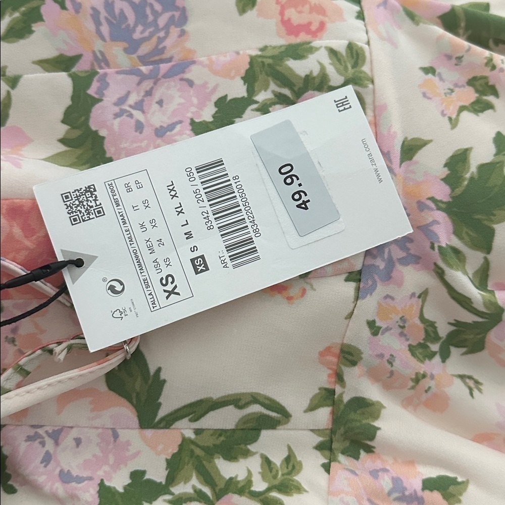 NWT Zara Mini Floral Spaghetti Strap Dress Blogger Favorite Sz XS - Picture 11 of 13
